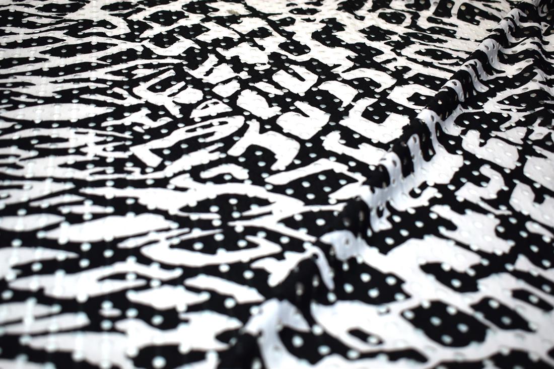 Black & White Printed Polyester Jersey Fabric