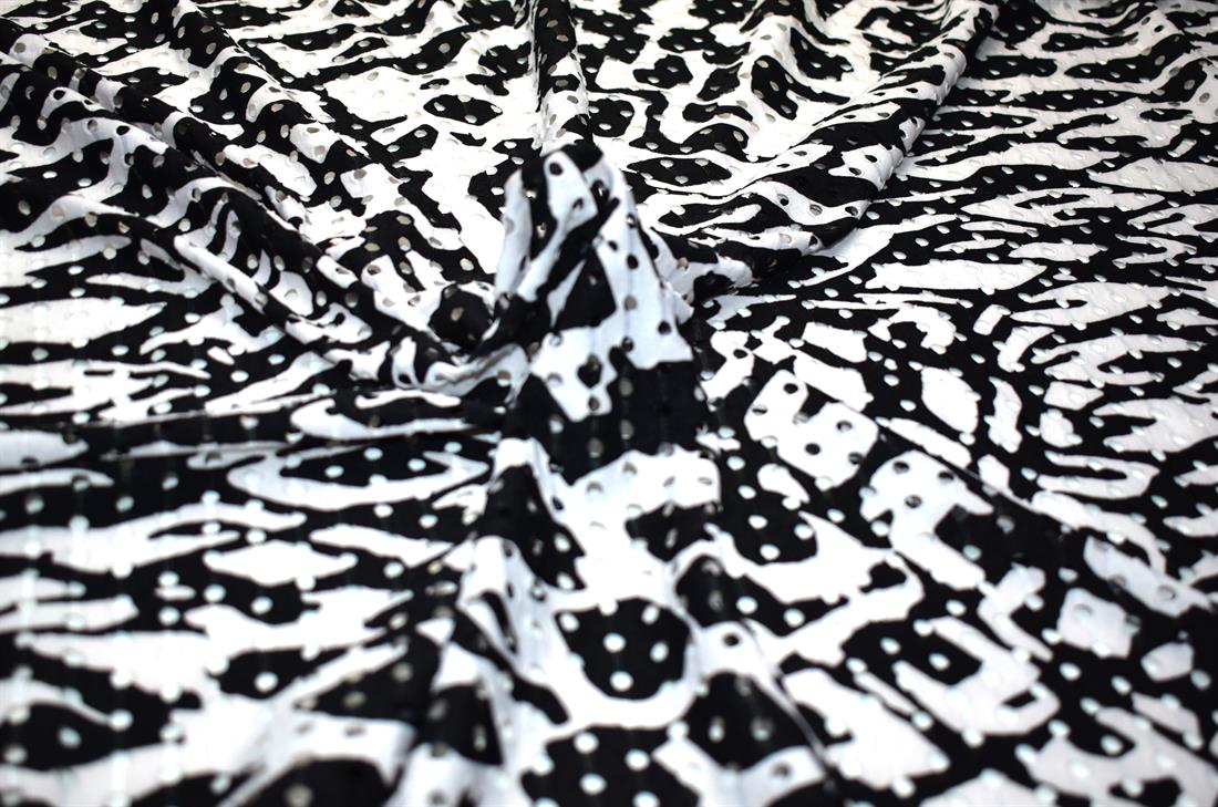 Black & White Printed Polyester Jersey Fabric