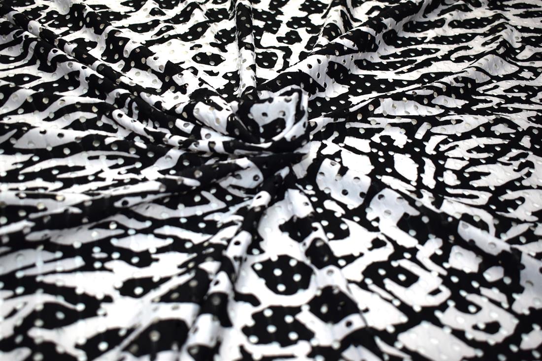 Black & White Printed Polyester Jersey Fabric