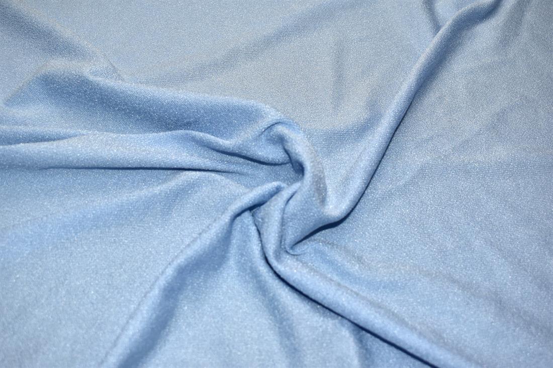 Blue Printed Polyester Jersey Fabric