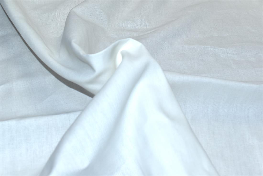 Ivory Plain Polyester Cotton Linen Fabric Material