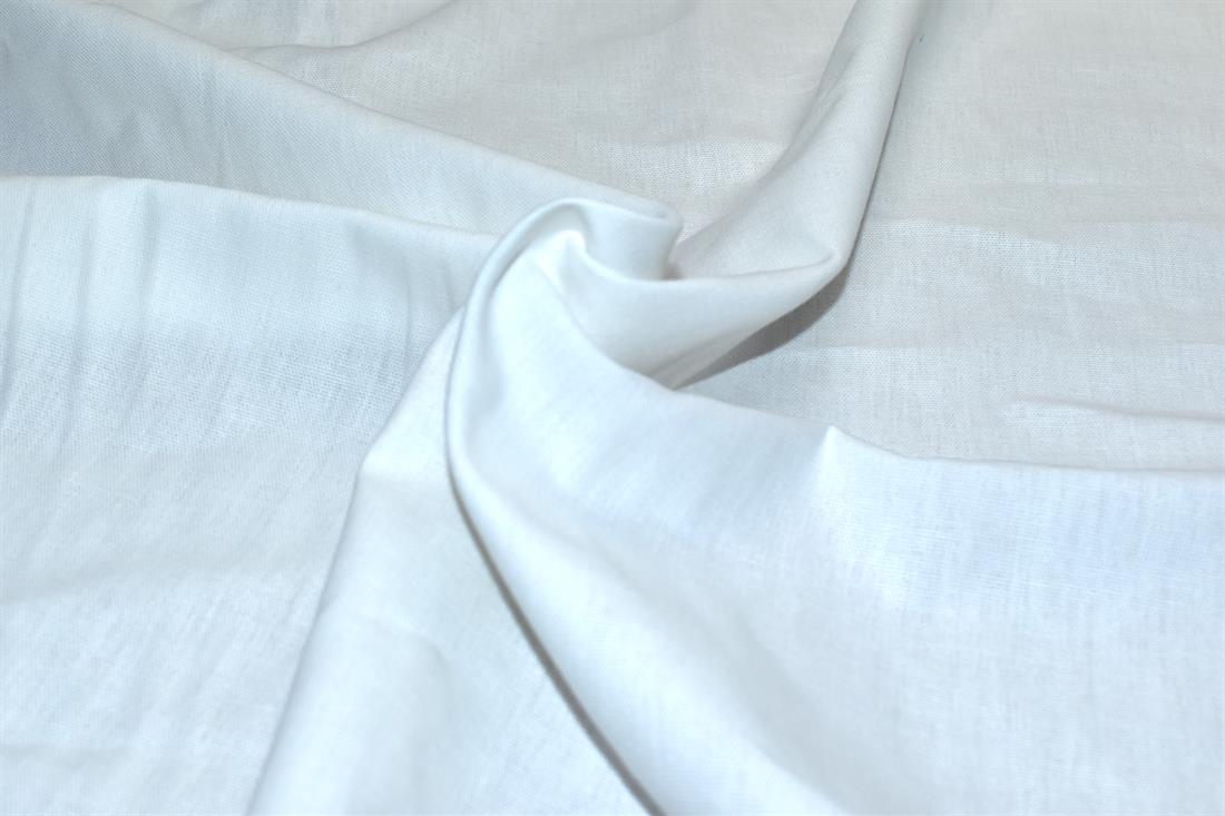 Ivory Plain Polyester Cotton Linen Fabric Material
