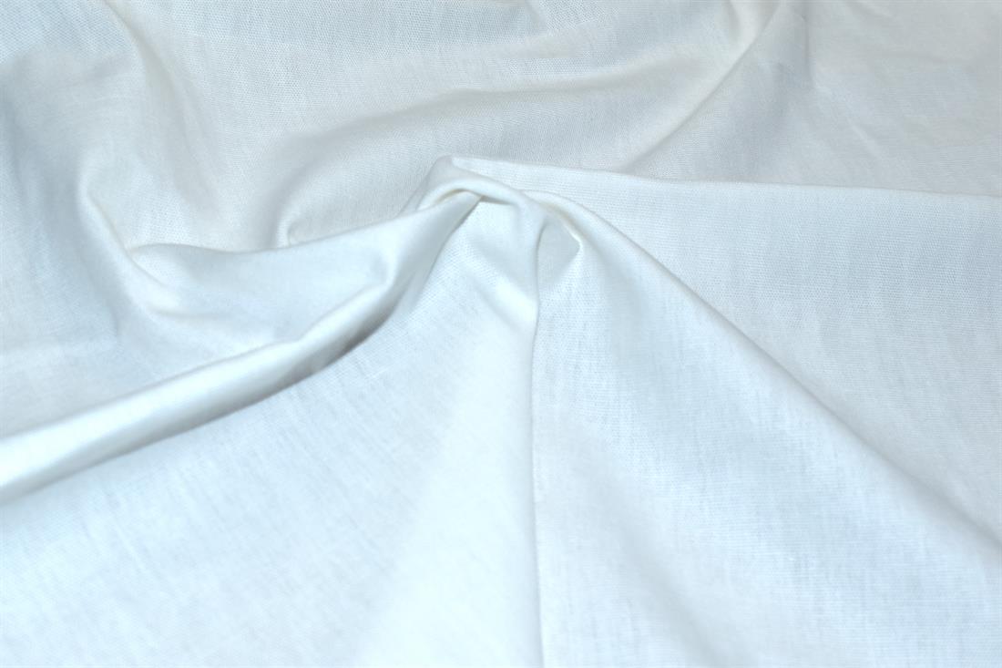 Ivory Plain Polyester Cotton Linen Fabric Material