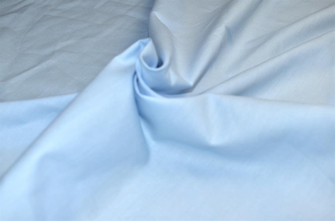 Light Blue Plain Polyester Cotton Fabric Material