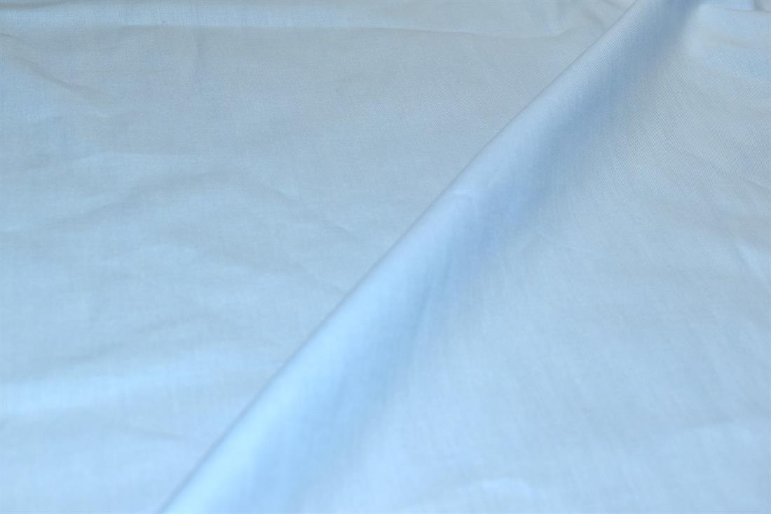 Light Blue Plain Polyester Cotton Fabric Material
