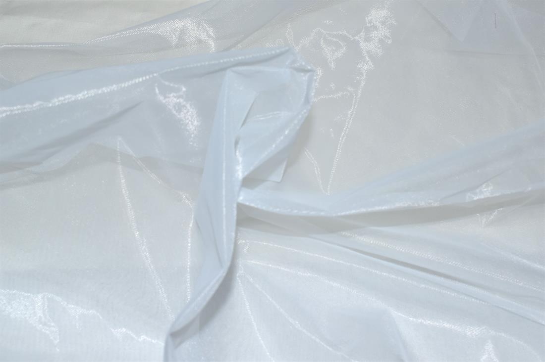 White Plain Dress Net Fabric Material