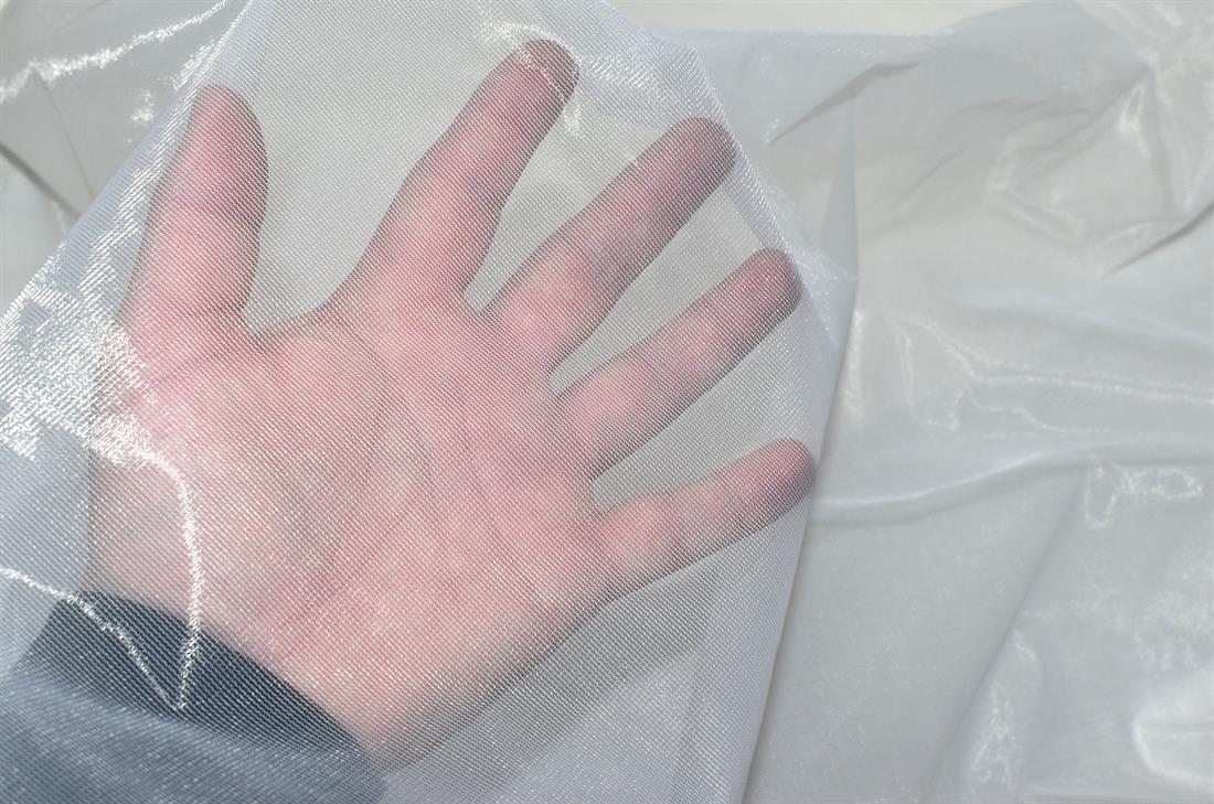White Plain Dress Net Fabric Material