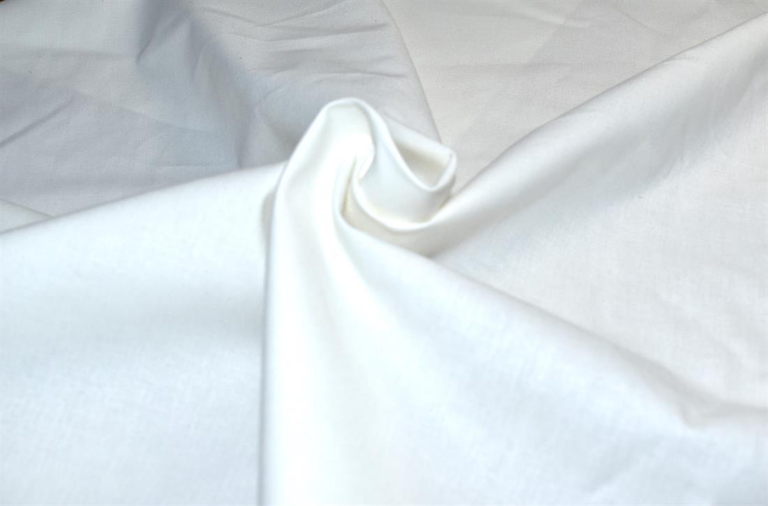 Off White Plain Polyester Cotton Fabric Material