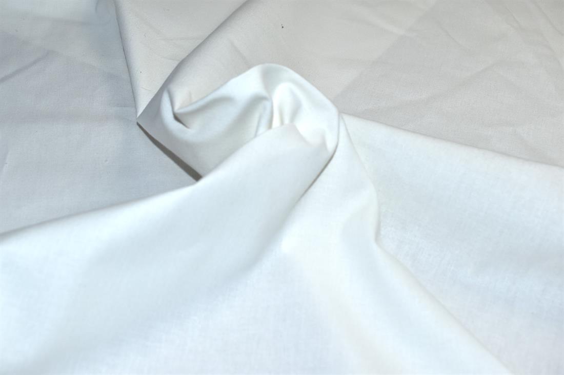 Off White Plain Polyester Cotton Fabric Material