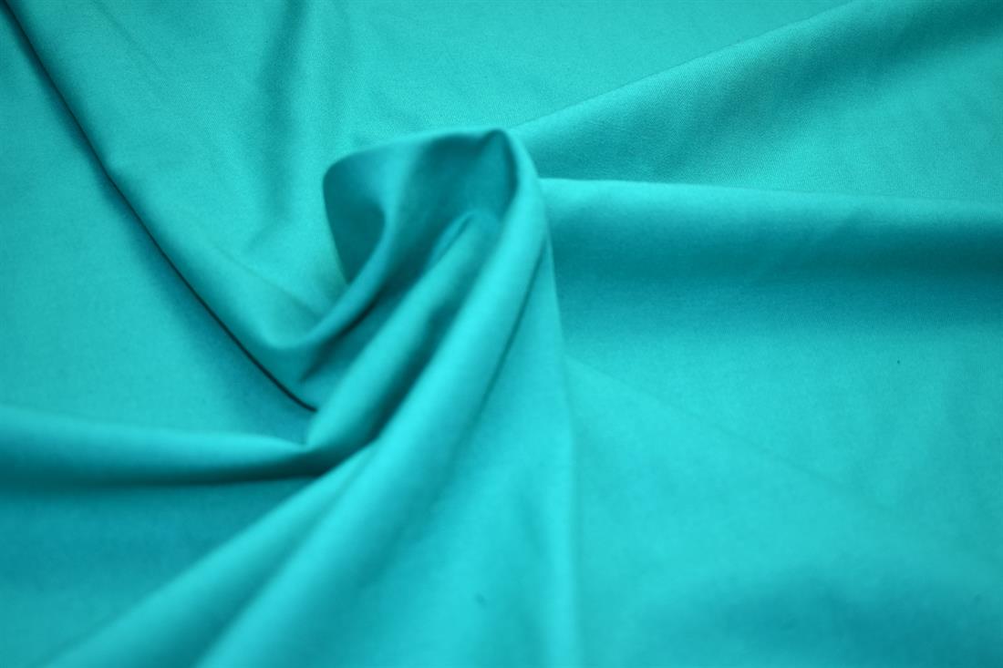 Turqouise Plain Polyester Cotton Fabric