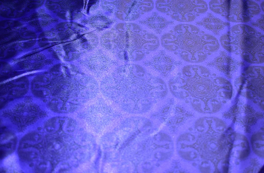 Dark Purple Printed Polyester Satin Fabric