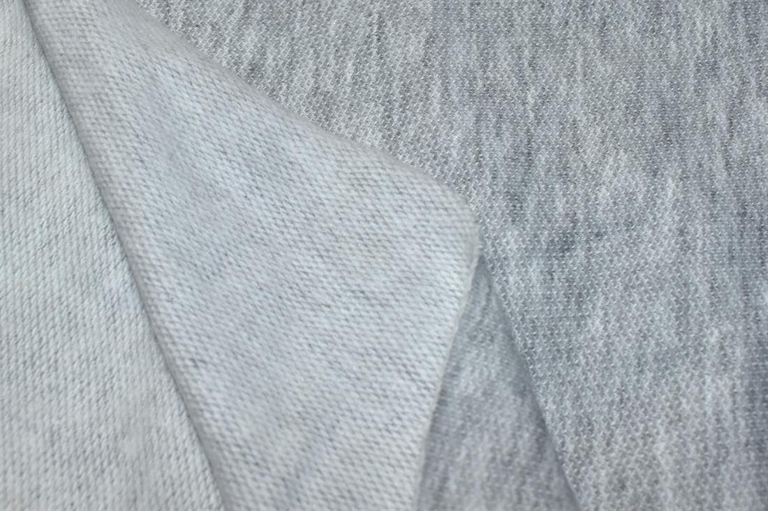 White & Grey Polyester Jersey Fabric
