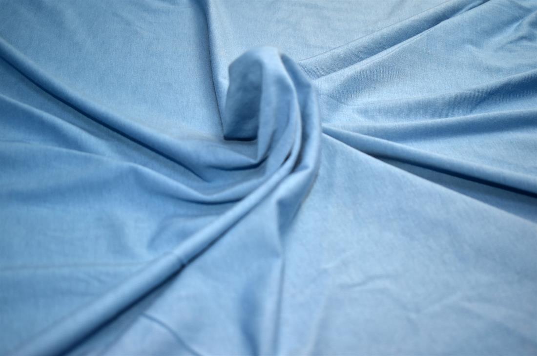 Blue Plain Polyester Jersey Fabric