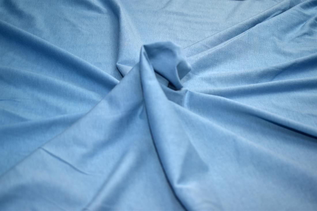 Blue Plain Polyester Jersey Fabric