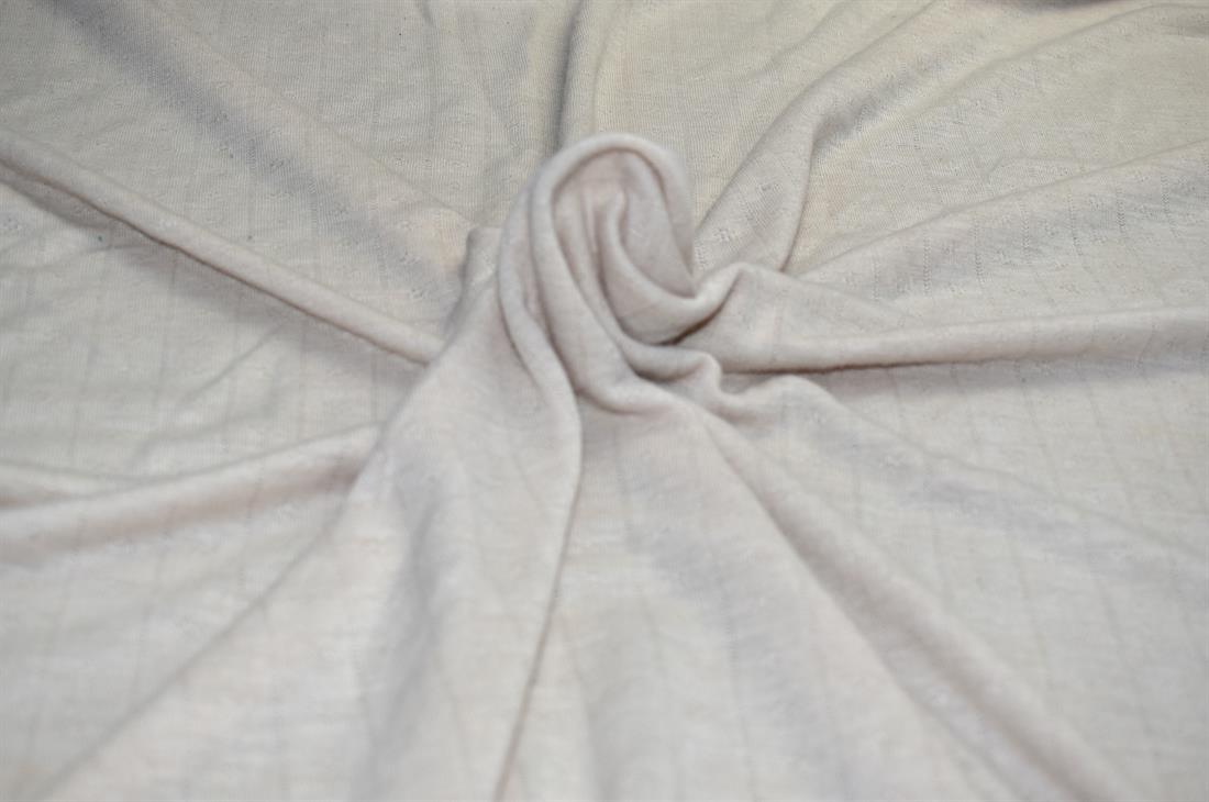 Light Peach Printed Embroidery Lightweight Polyester Jersey Fabric