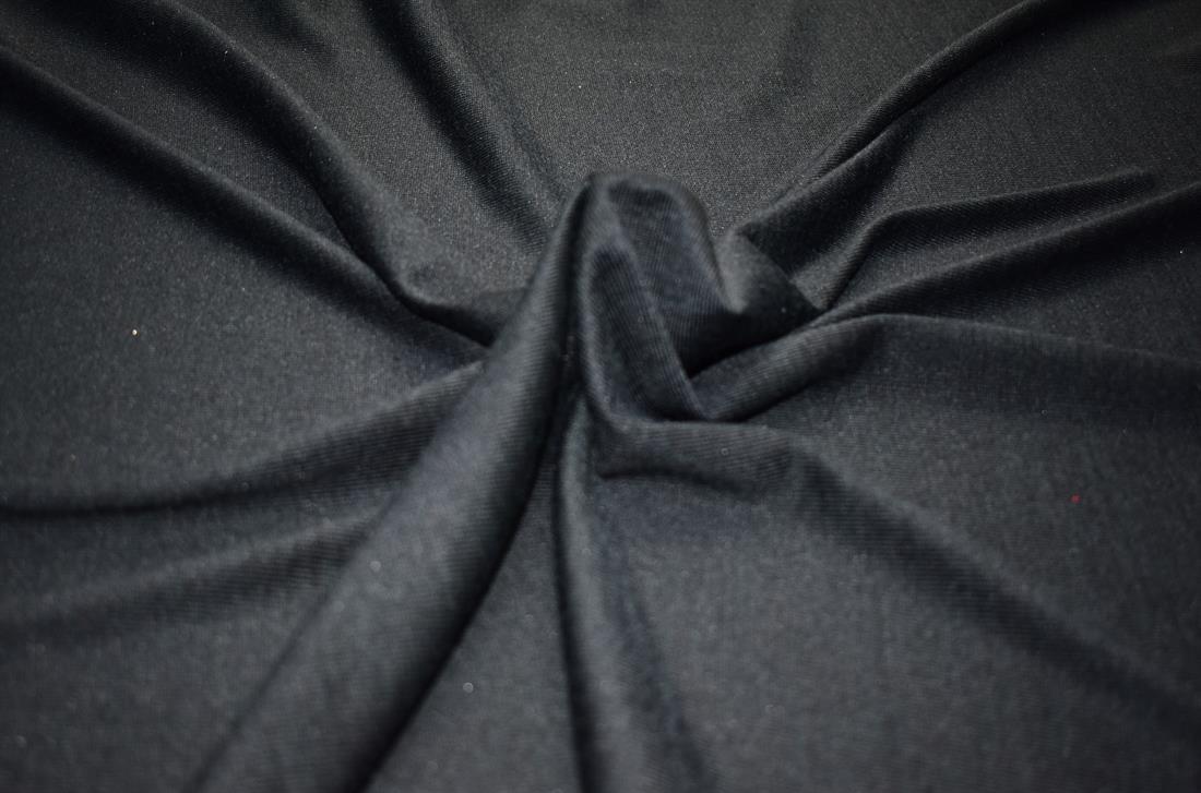 Black Plain Polyester Jersey Fabric
