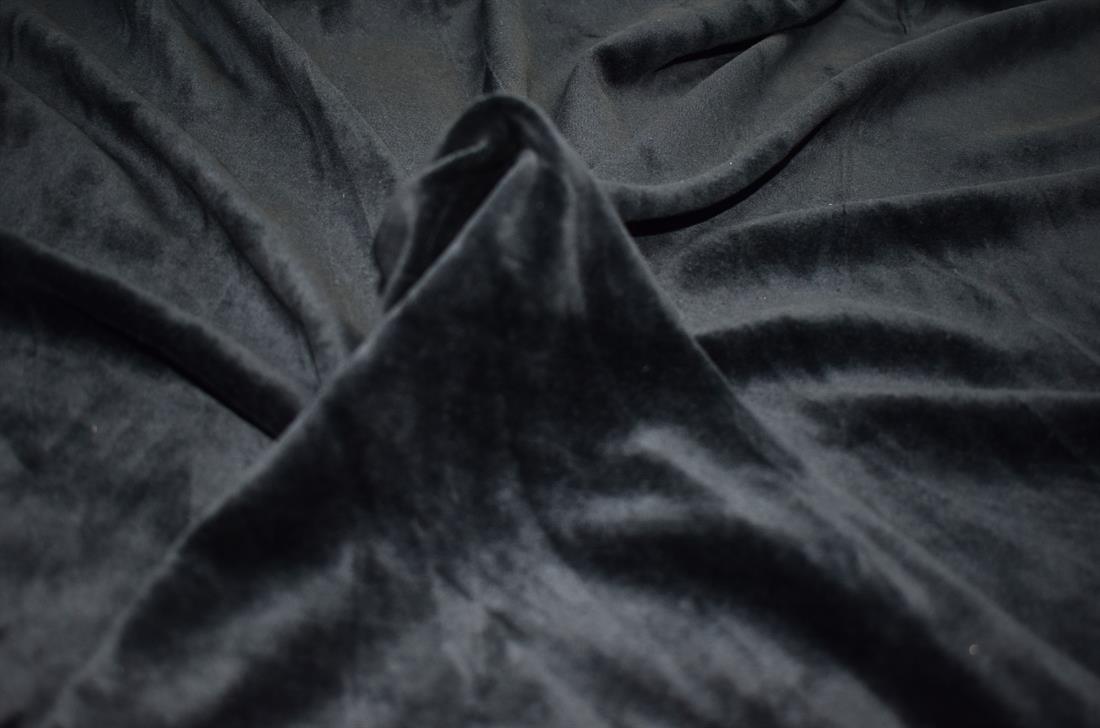 Black Plain Polyester Suede Jersey Fabric