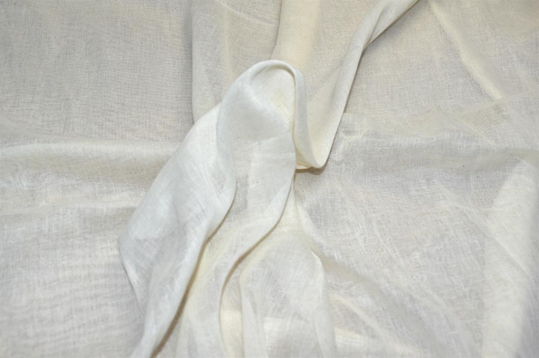 Cream Plain Polyester Muslin Fabric