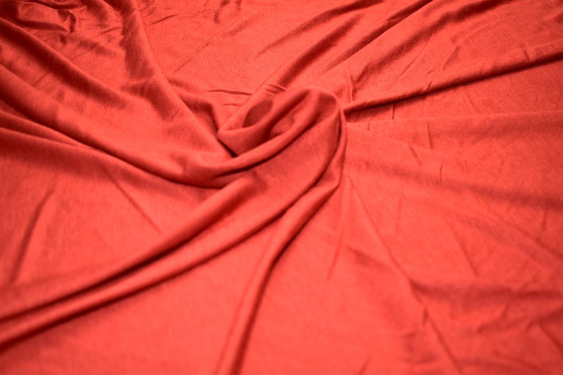 Rust Plain Polyester Jersey Fabric
