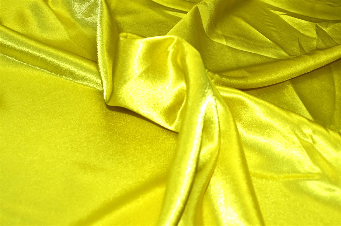 Yellow Plain Polyester Satin Fabric