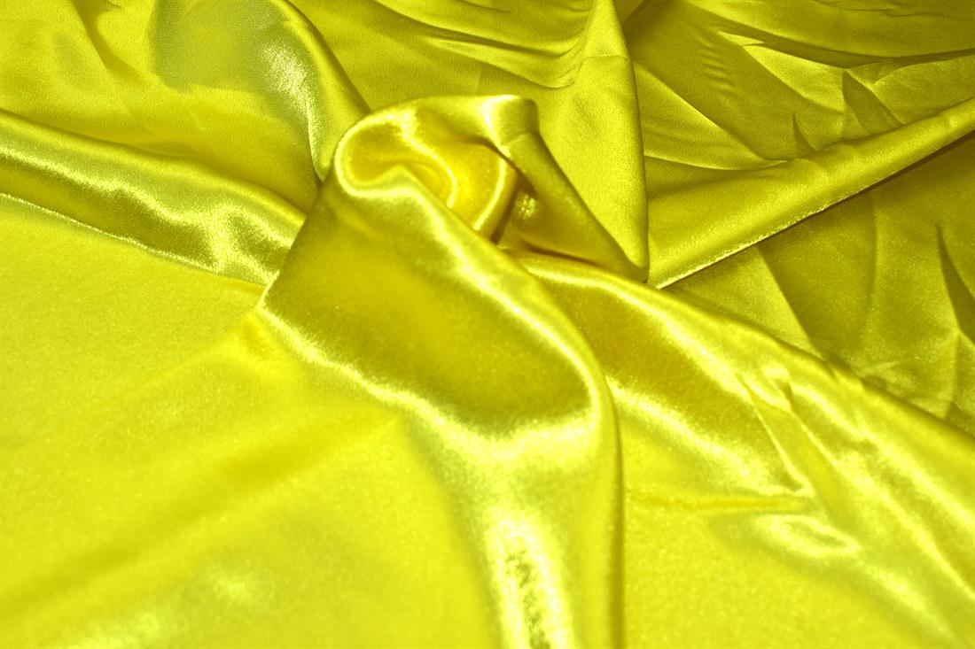 Yellow Plain Polyester Satin Fabric