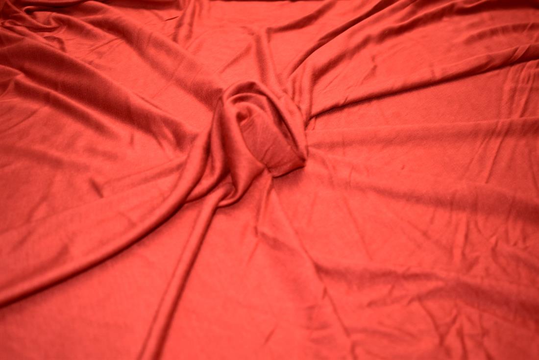 Rust Plain Polyester Jersey Fabric