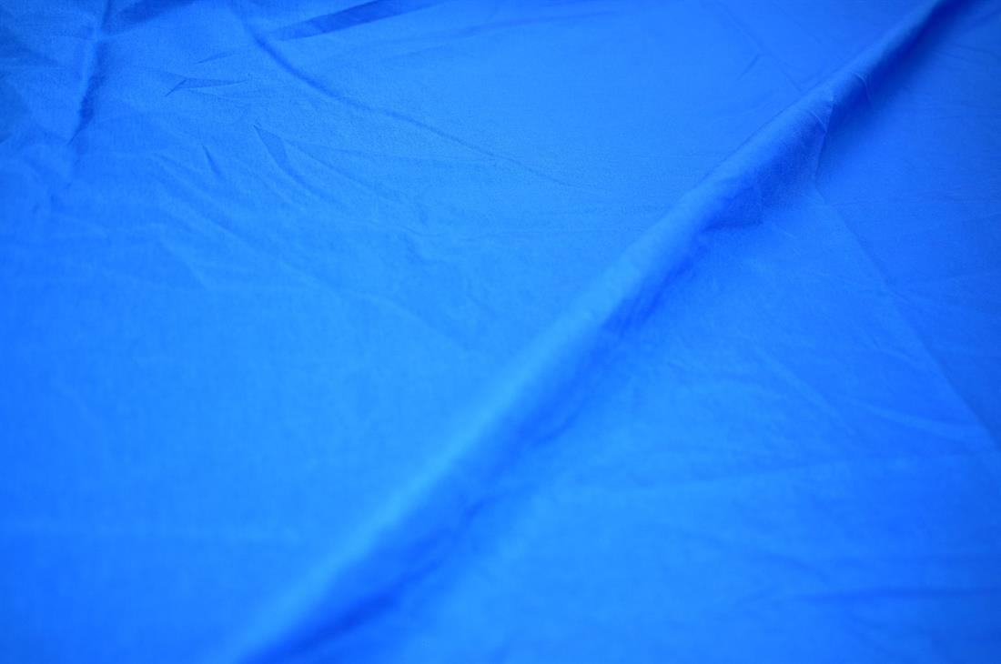 Blue Plain Polyester Cotton Fabric