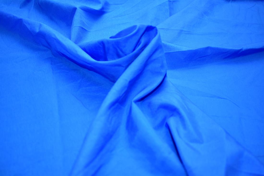 Blue Plain Polyester Cotton Fabric
