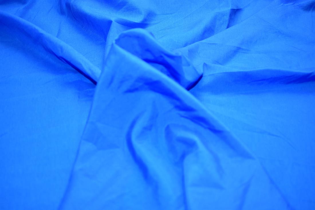 Blue Plain Polyester Cotton Fabric