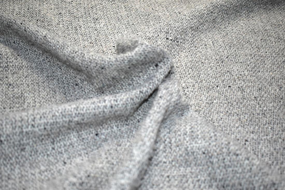 Grey Printed Light Polyester Wool Fabric