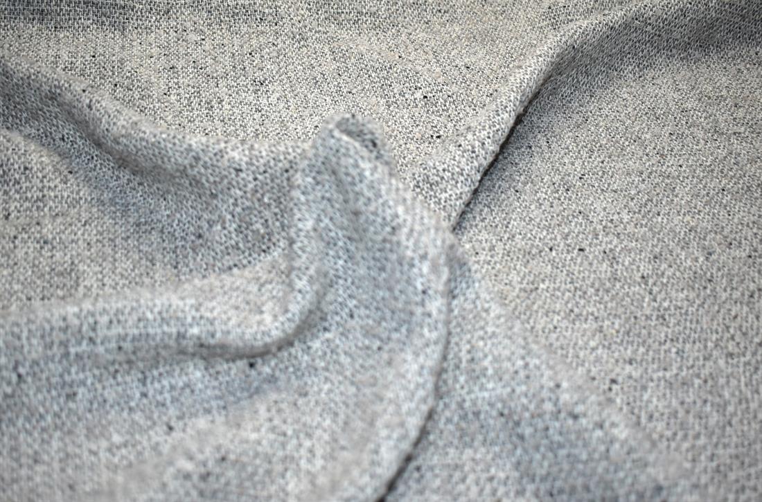 Grey Printed Light Polyester Wool Fabric