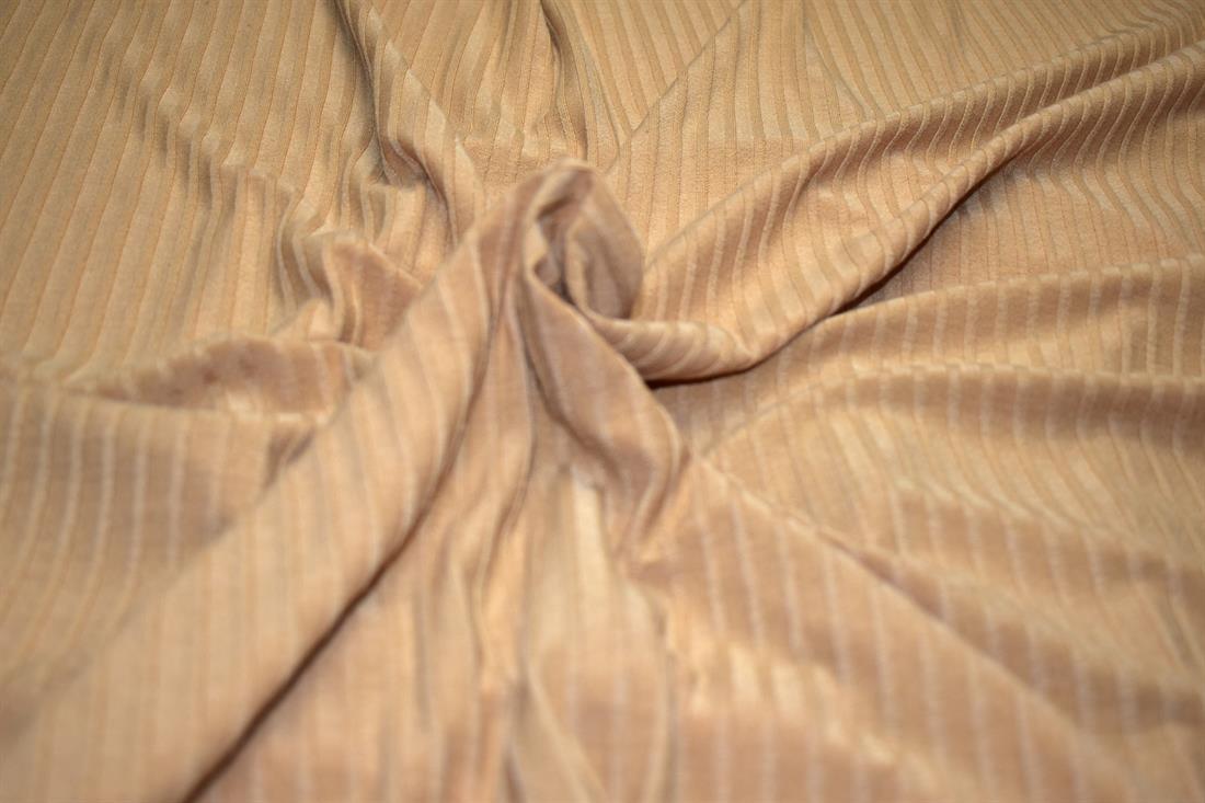 Beige Polyester Jersey Fabric