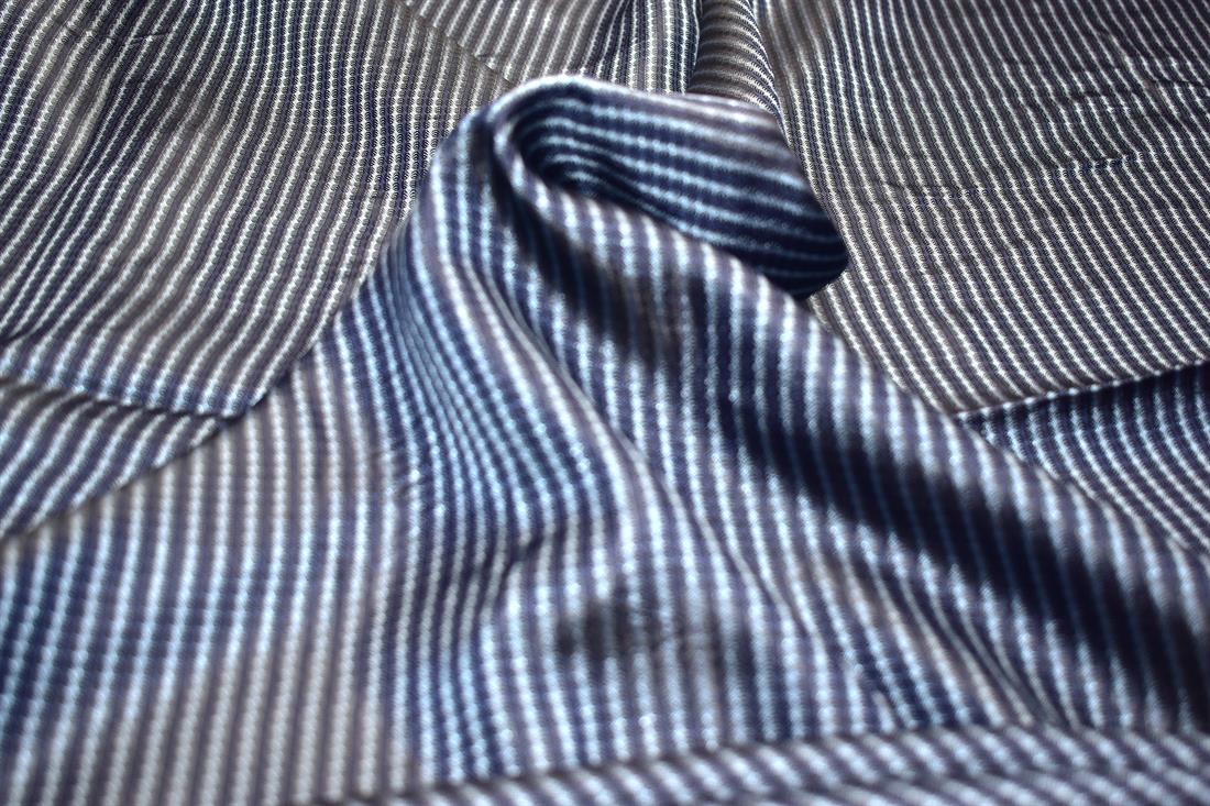 Navy Blue Printed Polyester Satin Fabric