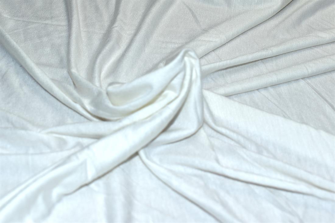 Off White Plain Polyester Jersey Fabric