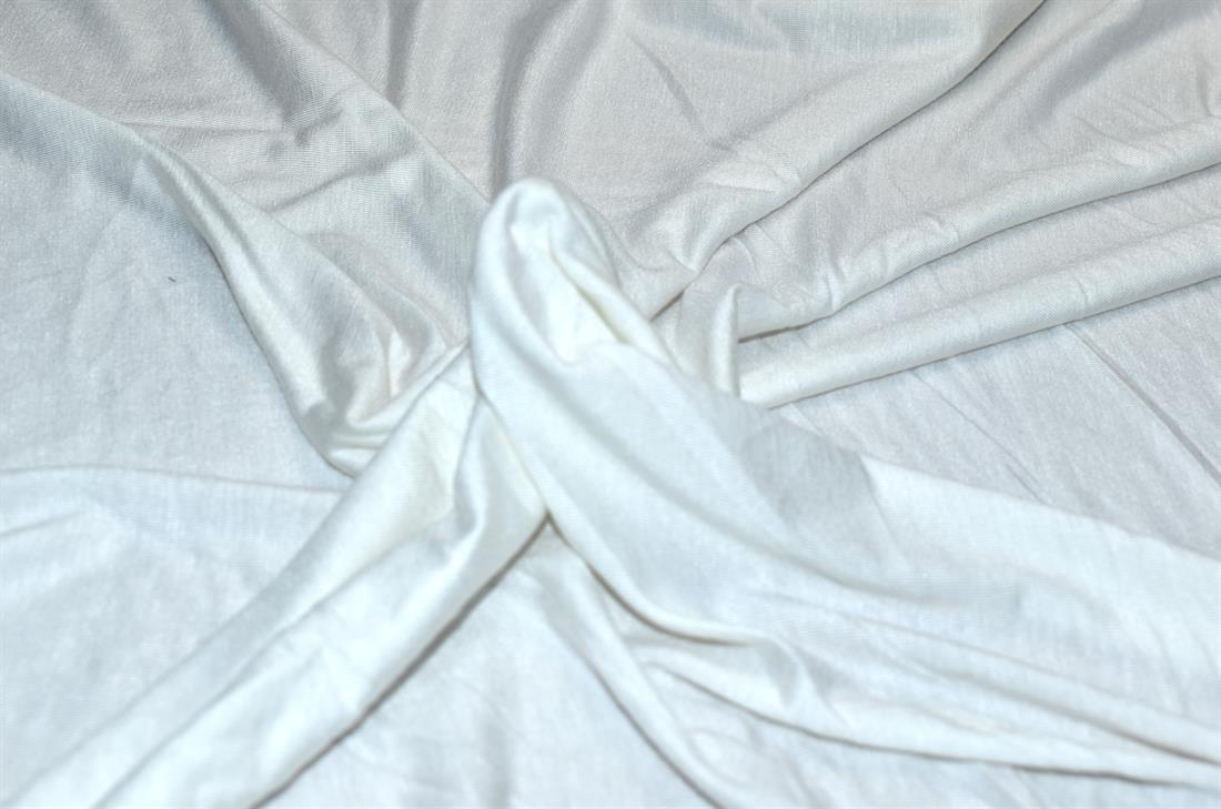 Off White Plain Polyester Jersey Fabric