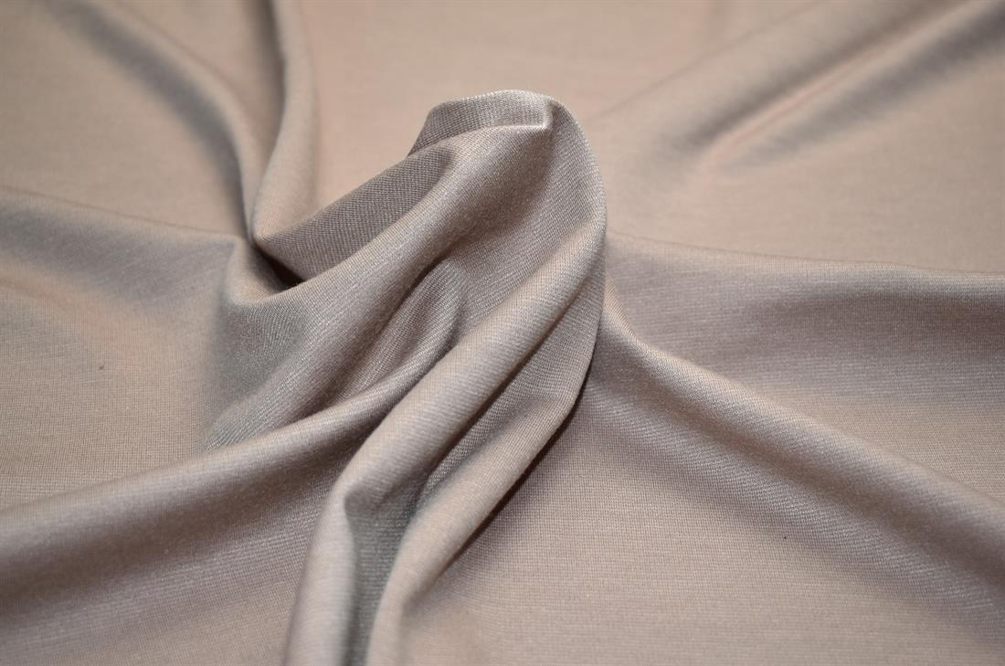 Beige Plain Polyester Jersey Fabric