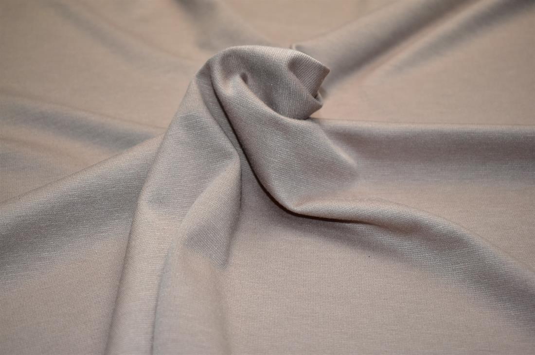Beige Plain Polyester Jersey Fabric