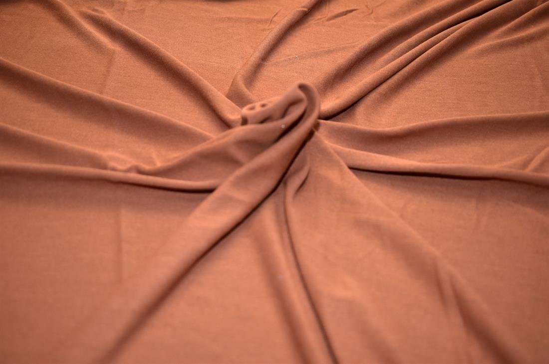 Rust Plain Polyester Jersey Fabric