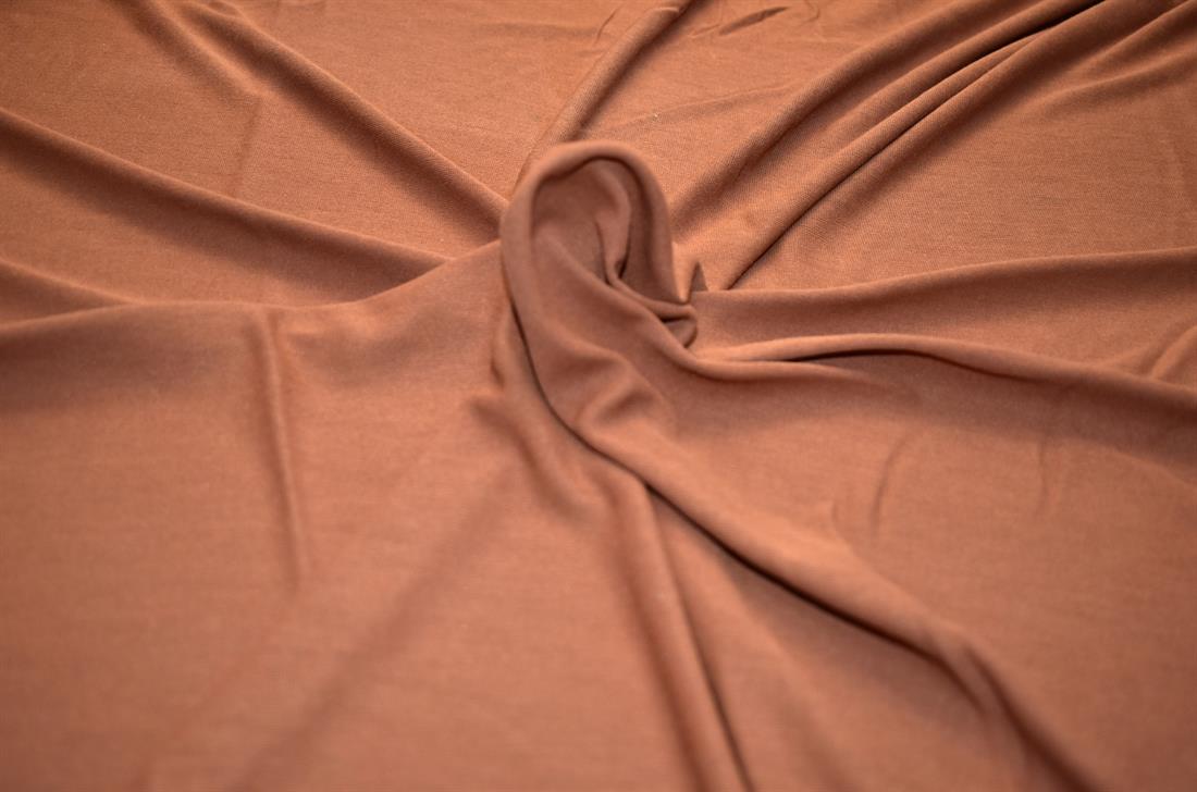 Rust Plain Polyester Jersey Fabric