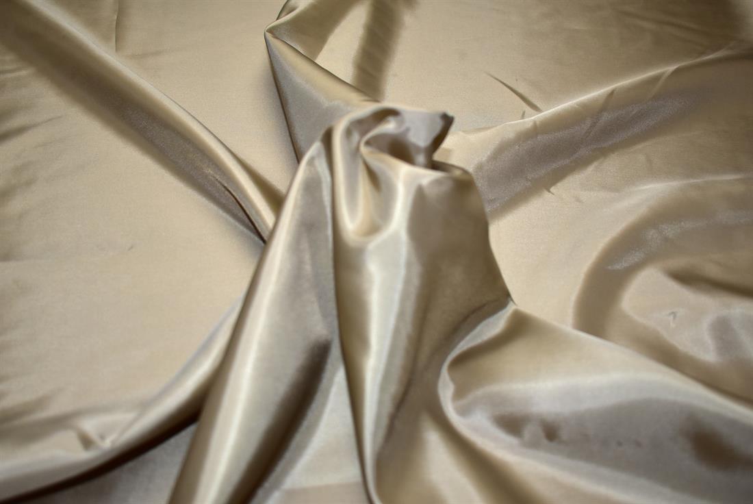 Antique Gold Plain Polyester Taffeta Lining Fabric
