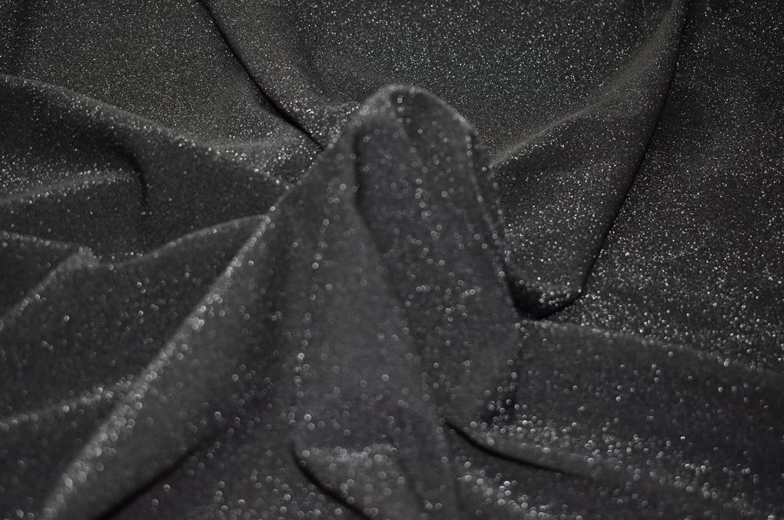 Black Plain Polyester Jersey Fabric