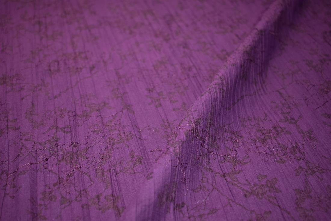 Plum Plain Polyester Embroidery Fabric