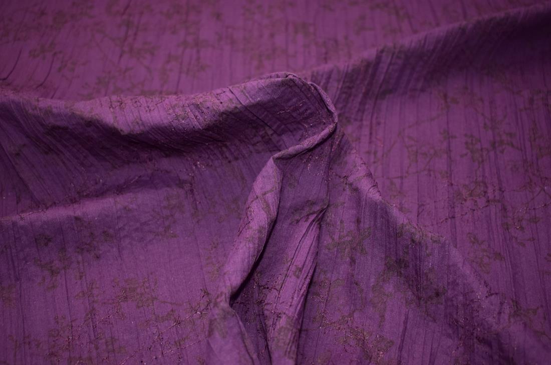 Plum Plain Polyester Embroidery Fabric