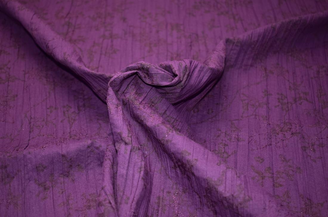 Plum Plain Polyester Embroidery Fabric