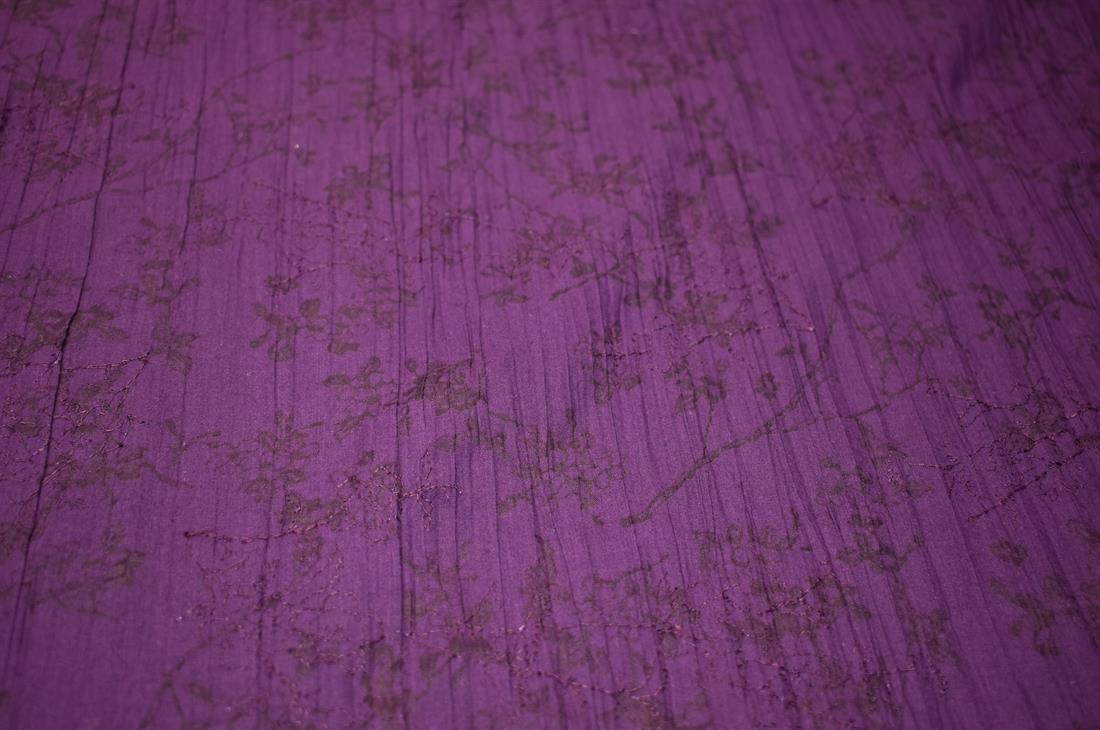 Plum Plain Polyester Embroidery Fabric