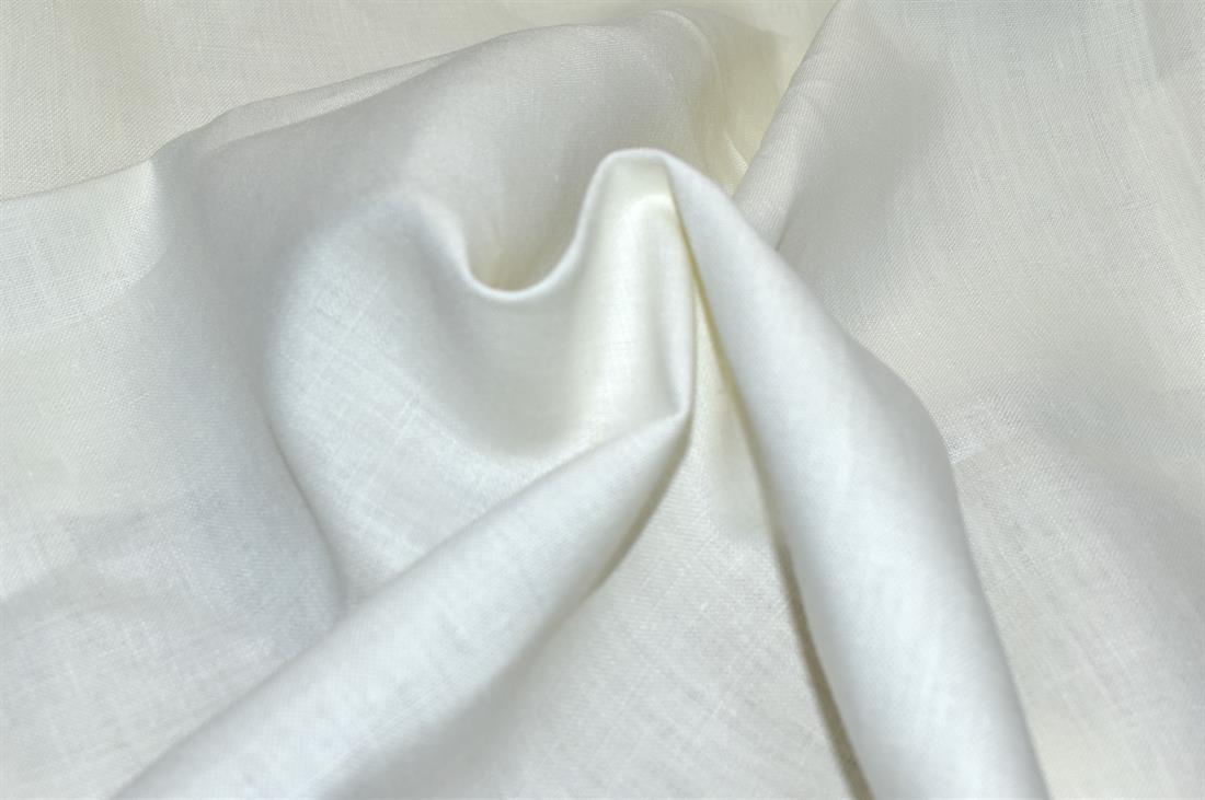 Cream Plain Polyester Cotton Linen Fabric