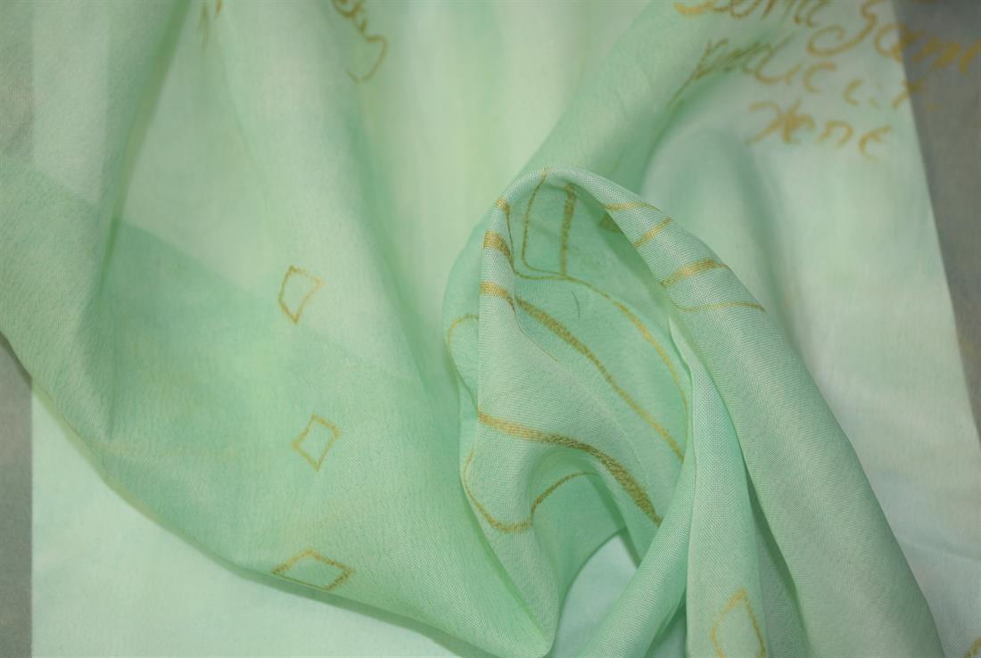 Aqua Printed Net Fabric