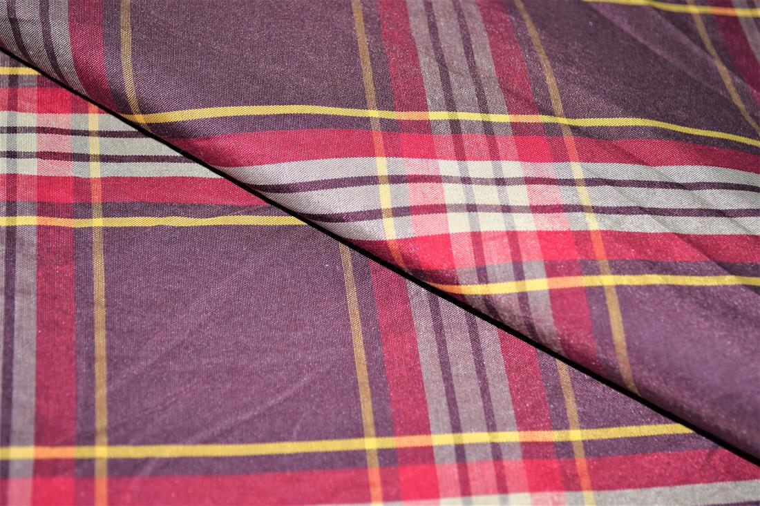 Red Check Lining Taffeta Fabric