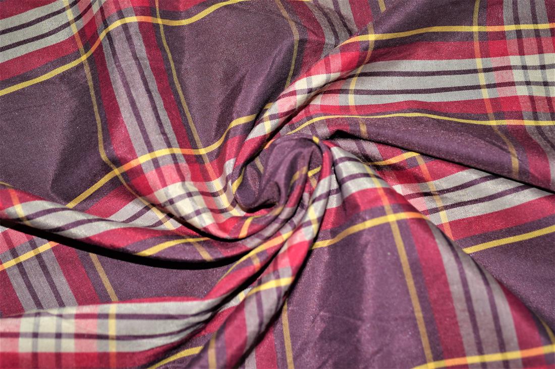 Red Check Lining Taffeta Fabric