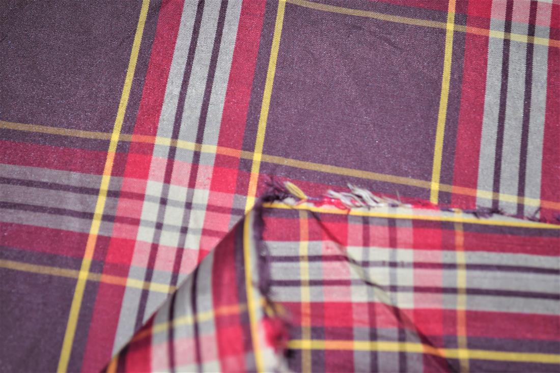Red Check Lining Taffeta Fabric